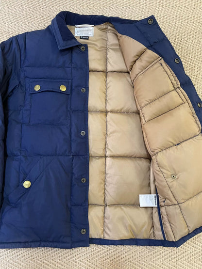 neighborhood puffy shirt jacket with corduroy collar