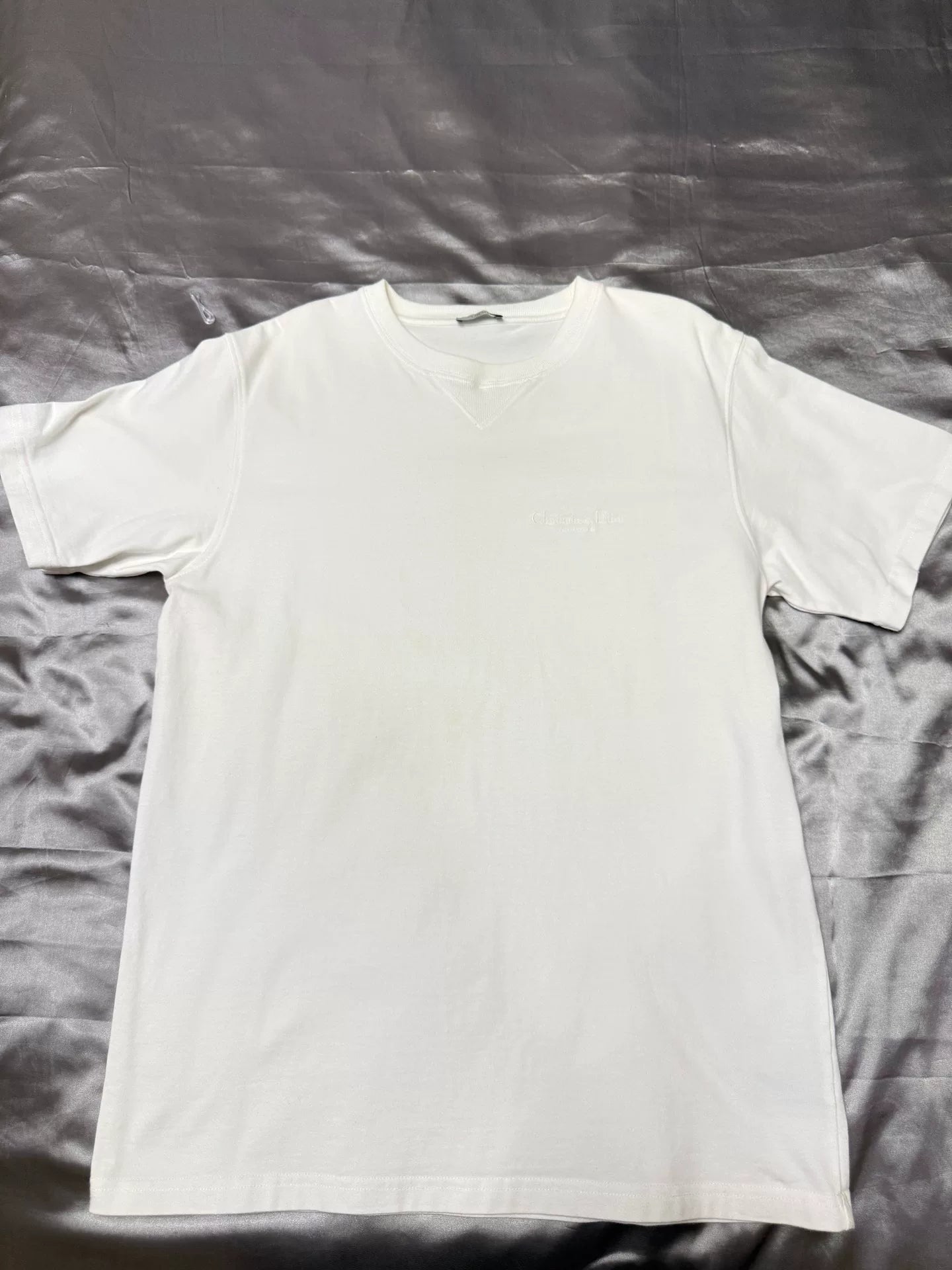 dior embroidered logo crew neck short sleeve