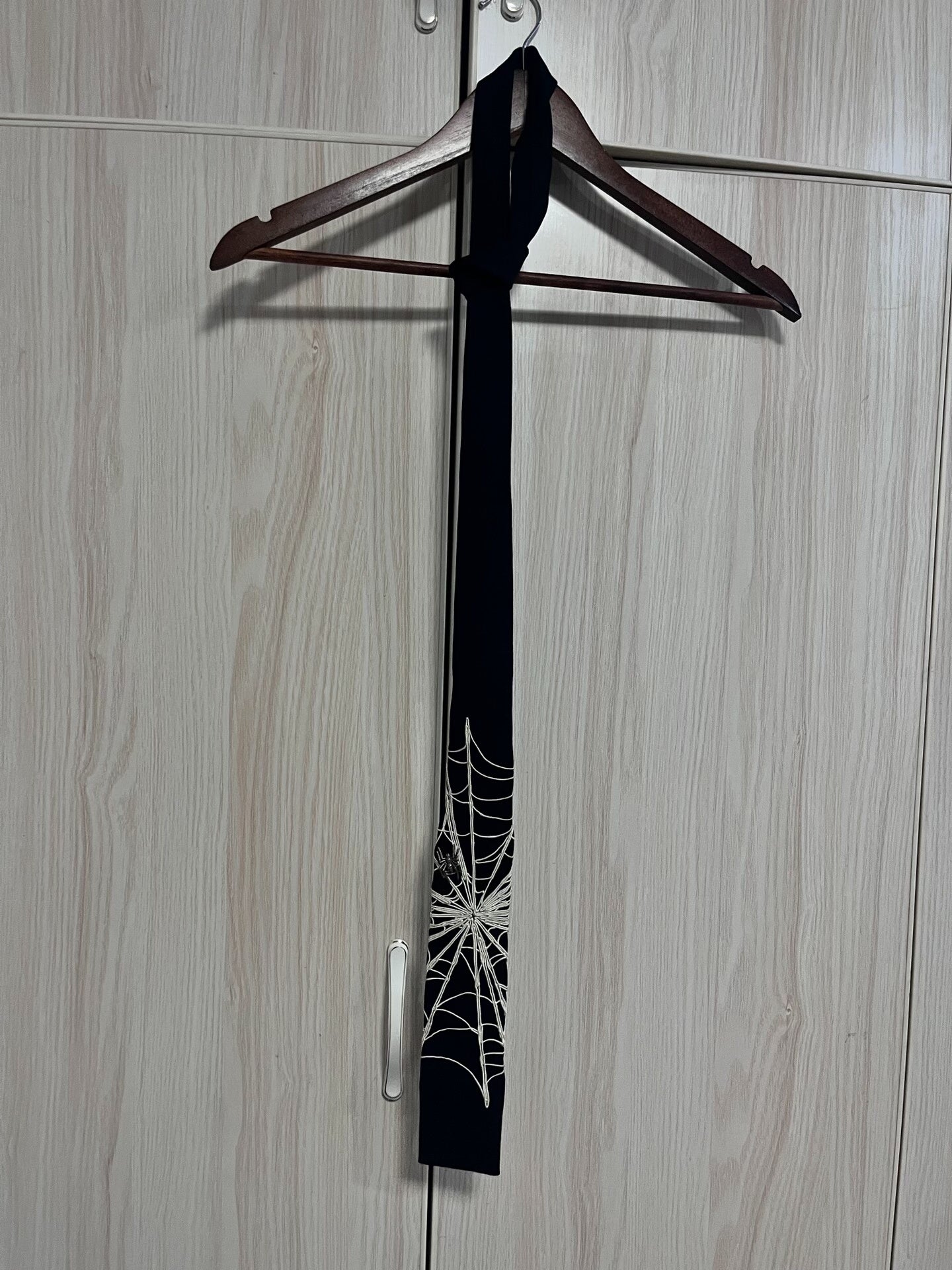 Yohji Yamamoto Spider Web Embroidered Tie