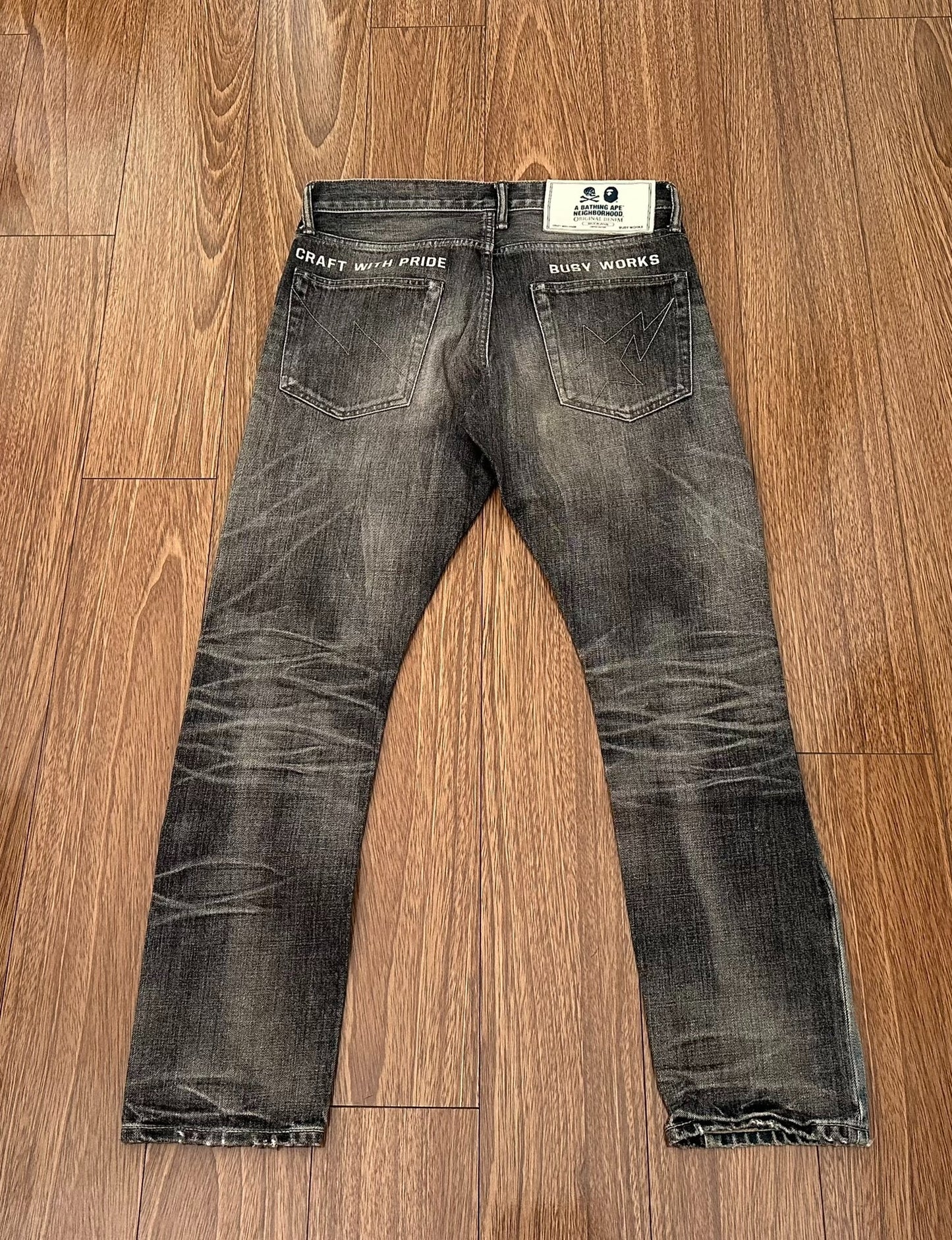 bape savage narrow 14oz denim pants