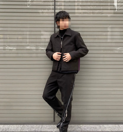 namacheko tailored biker jacket in black