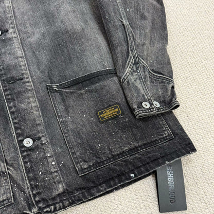 neighborhood scc coverall black denim jacket