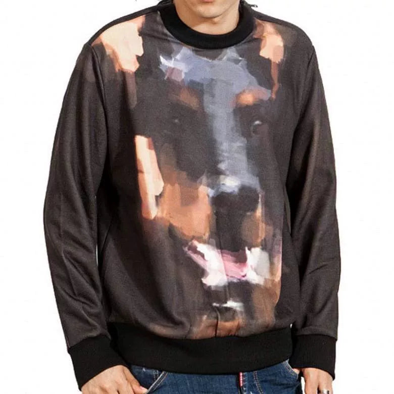 givenchy dog print fleece sweatshirt large