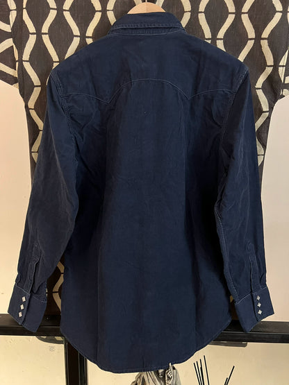 levi's lvc corduroy shirt in navy and wine