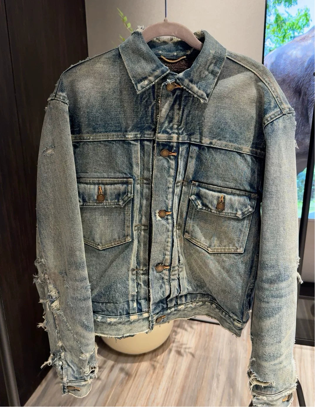 Saint Laurent Distressed Denim Jacket