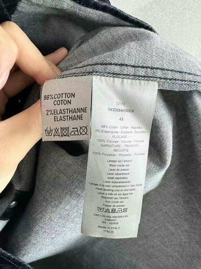 Dior Deep Blue Corduroy Work Shirt Size 43