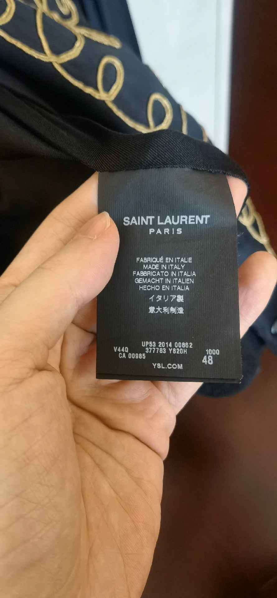 Saint Laurent Black Gold Embroidered Jacket