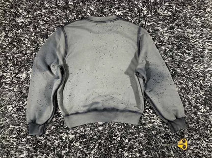 Amiri Distressed Sweatshirt in Black and Gray