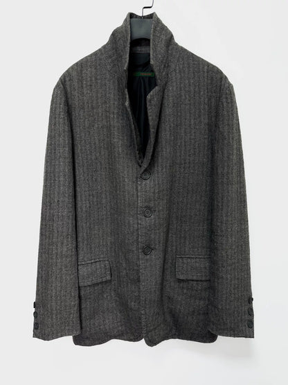 wool blend oversized gray jacket