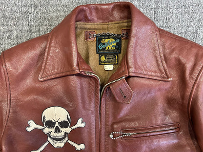 rainbow country leather jacket with artwork