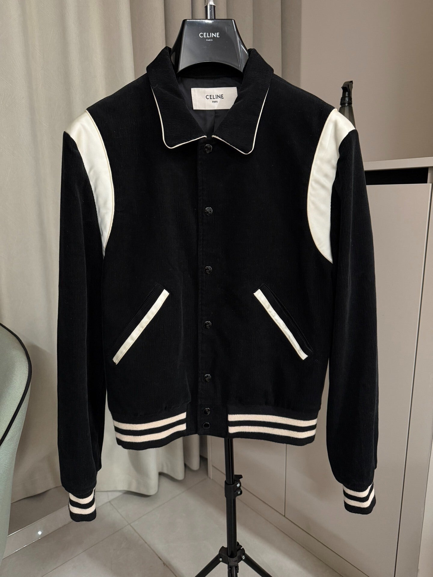 Celine Black and White Corduroy Jacket