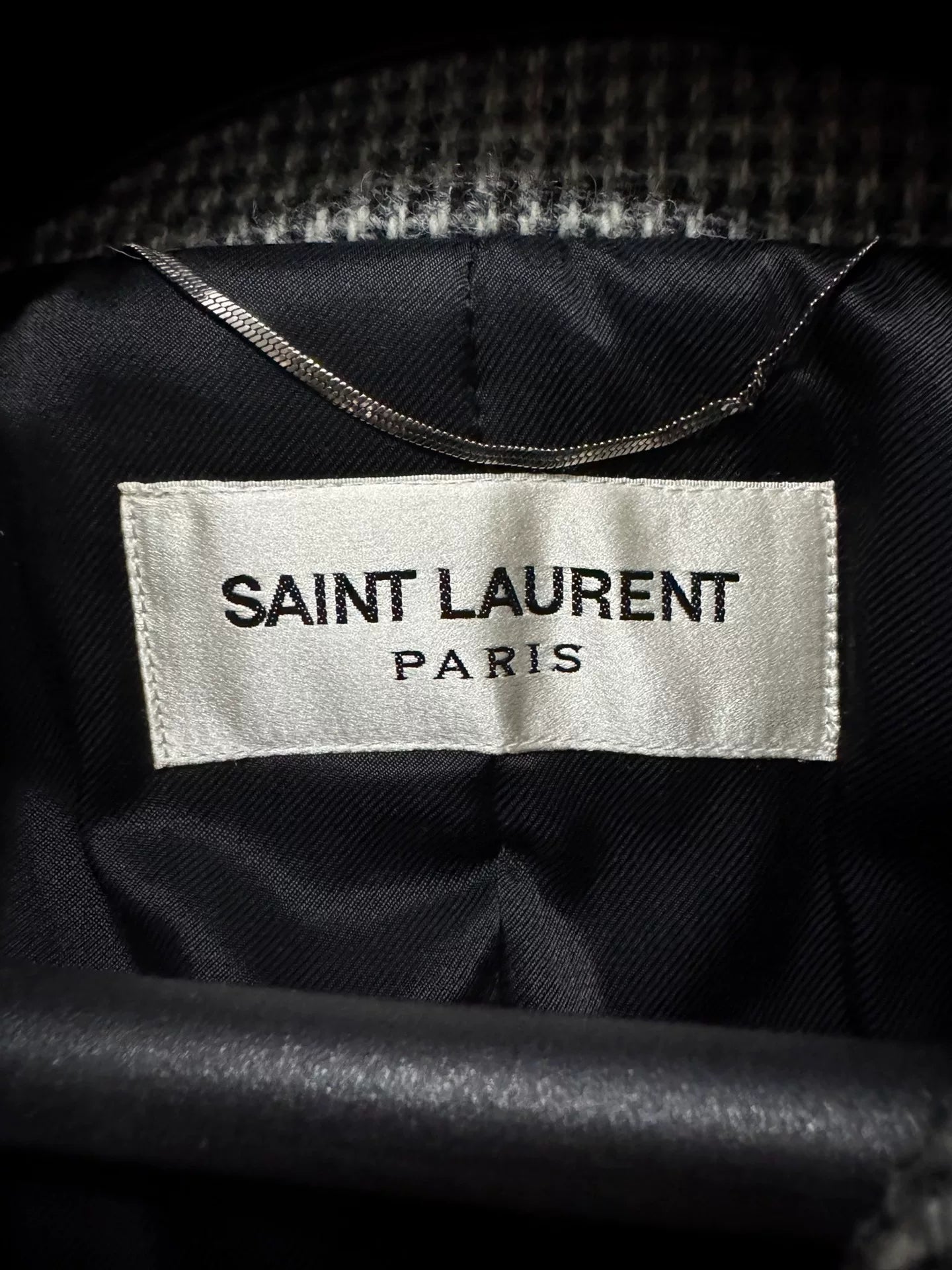 Saint Laurent Double-Breasted Check Coat