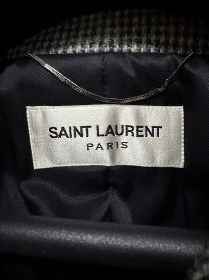 Saint Laurent Double-Breasted Check Coat