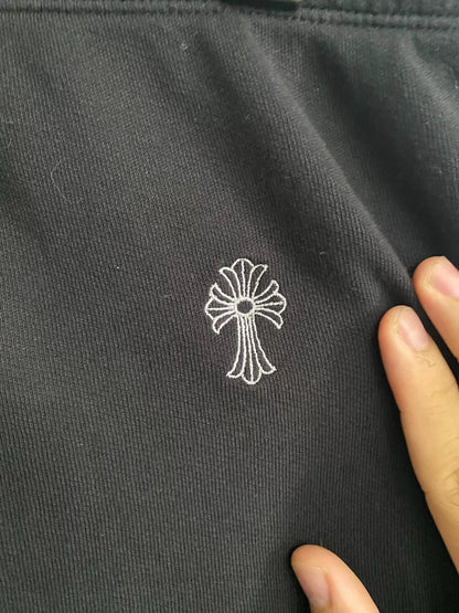 Chrome Hearts Black Logo Embroidered Shorts