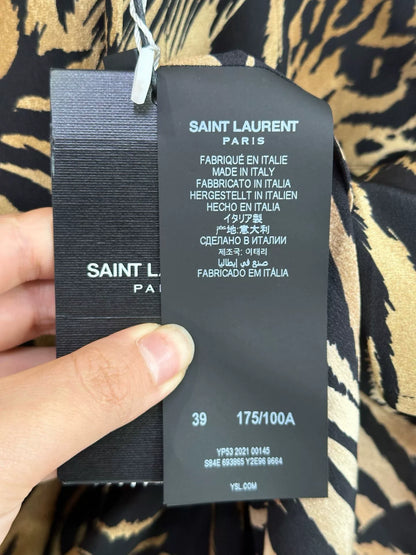 Saint Laurent Tiger-Print Silk Shirt