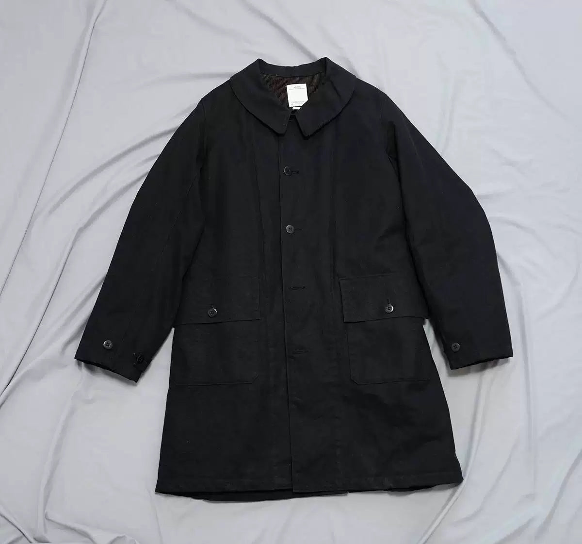 visvim magasin coat in black wool