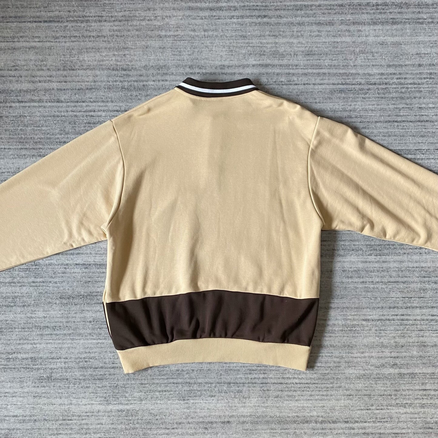 cactus jack brown long sleeve polo sweatshirt