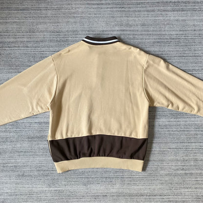 cactus jack brown long sleeve polo sweatshirt
