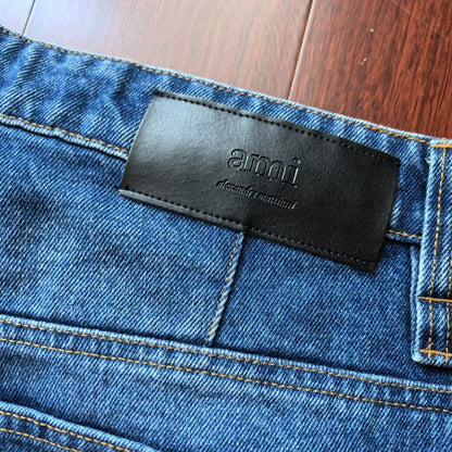 loose straight-leg denim pants by AMI