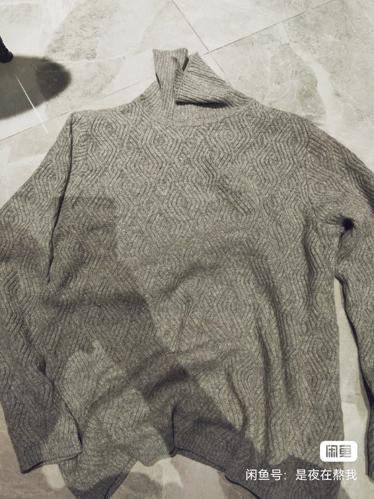 BALMAIN Gray Cashmere Turtleneck Sweater