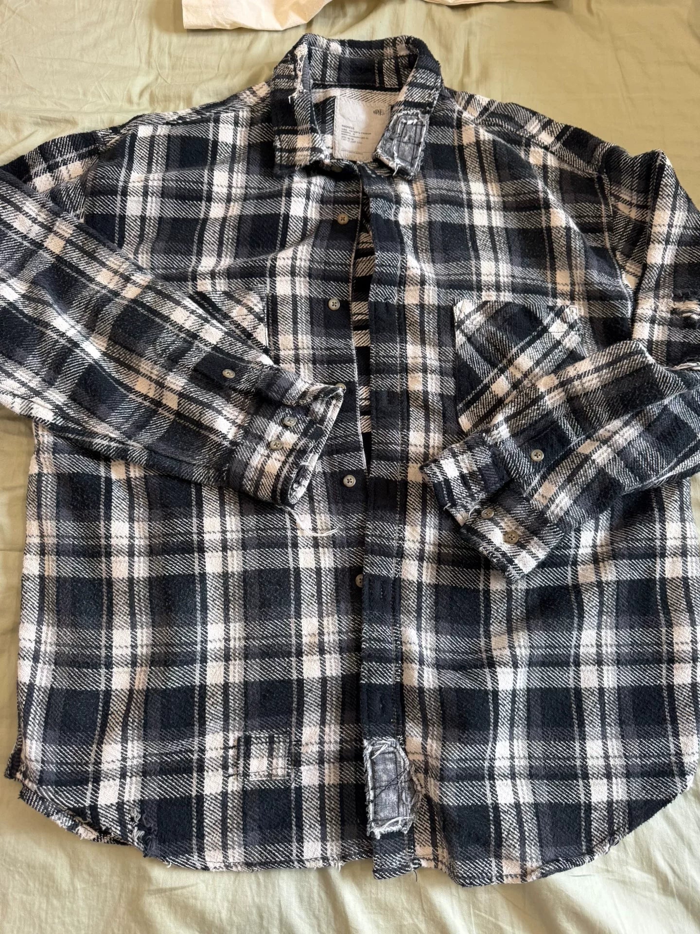 Madness 24FW Black White Plaid Shirt