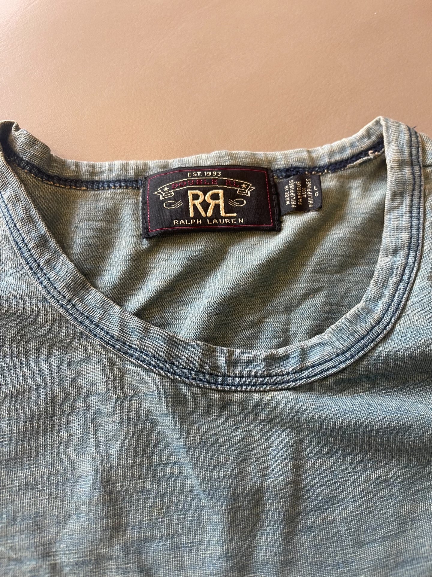 RRL Indigo Heavy Washed Tee