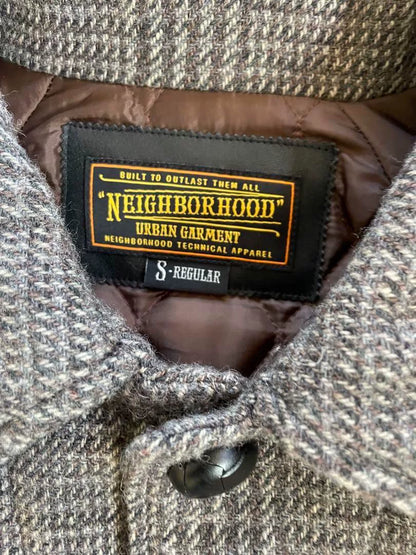 gray houndstooth coat by neighborhood