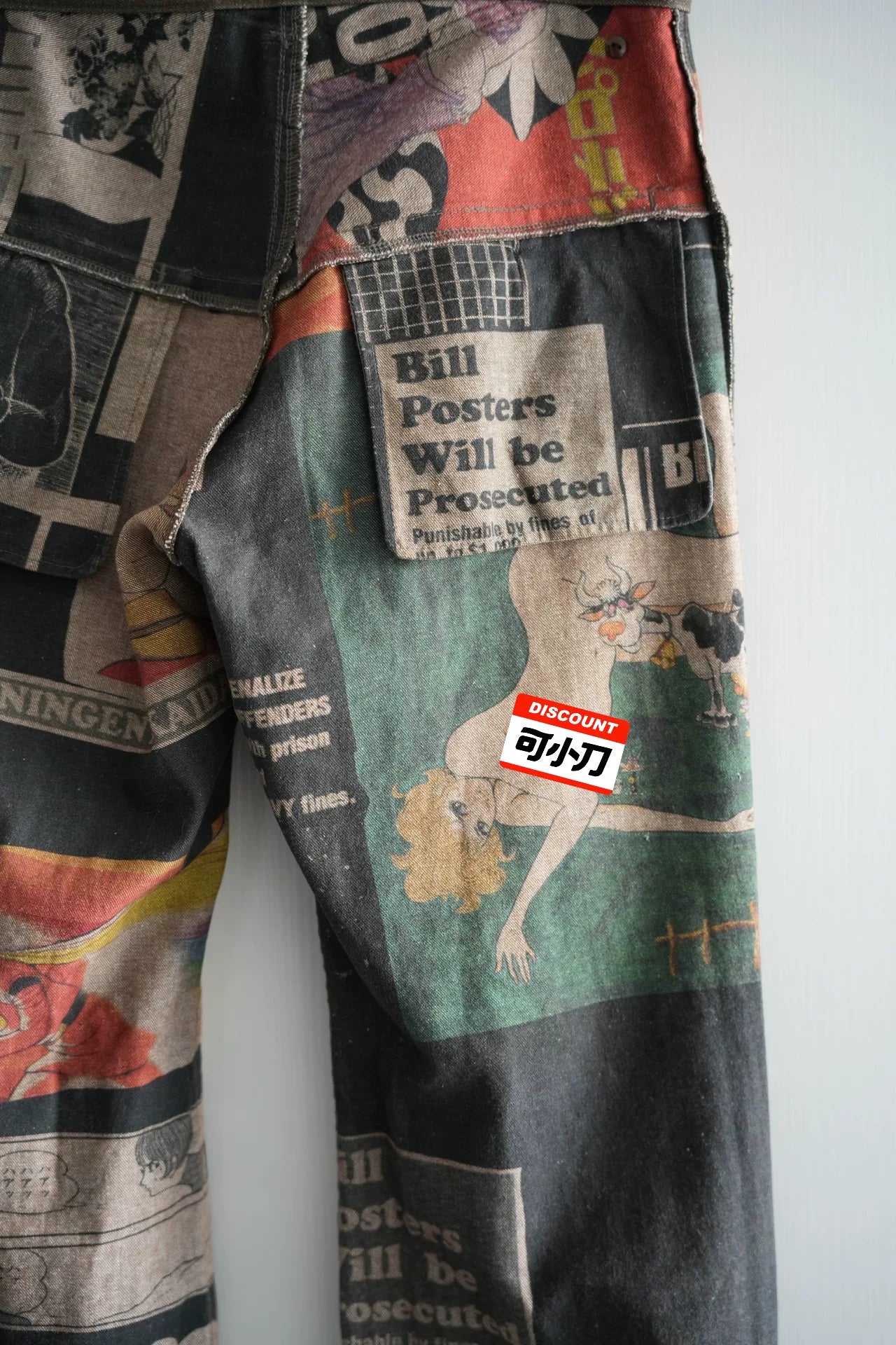 yohji yamamoto comic print pants