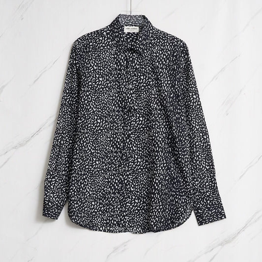 Saint Laurent Men's Polka Dot Long-Sleeve Shirt