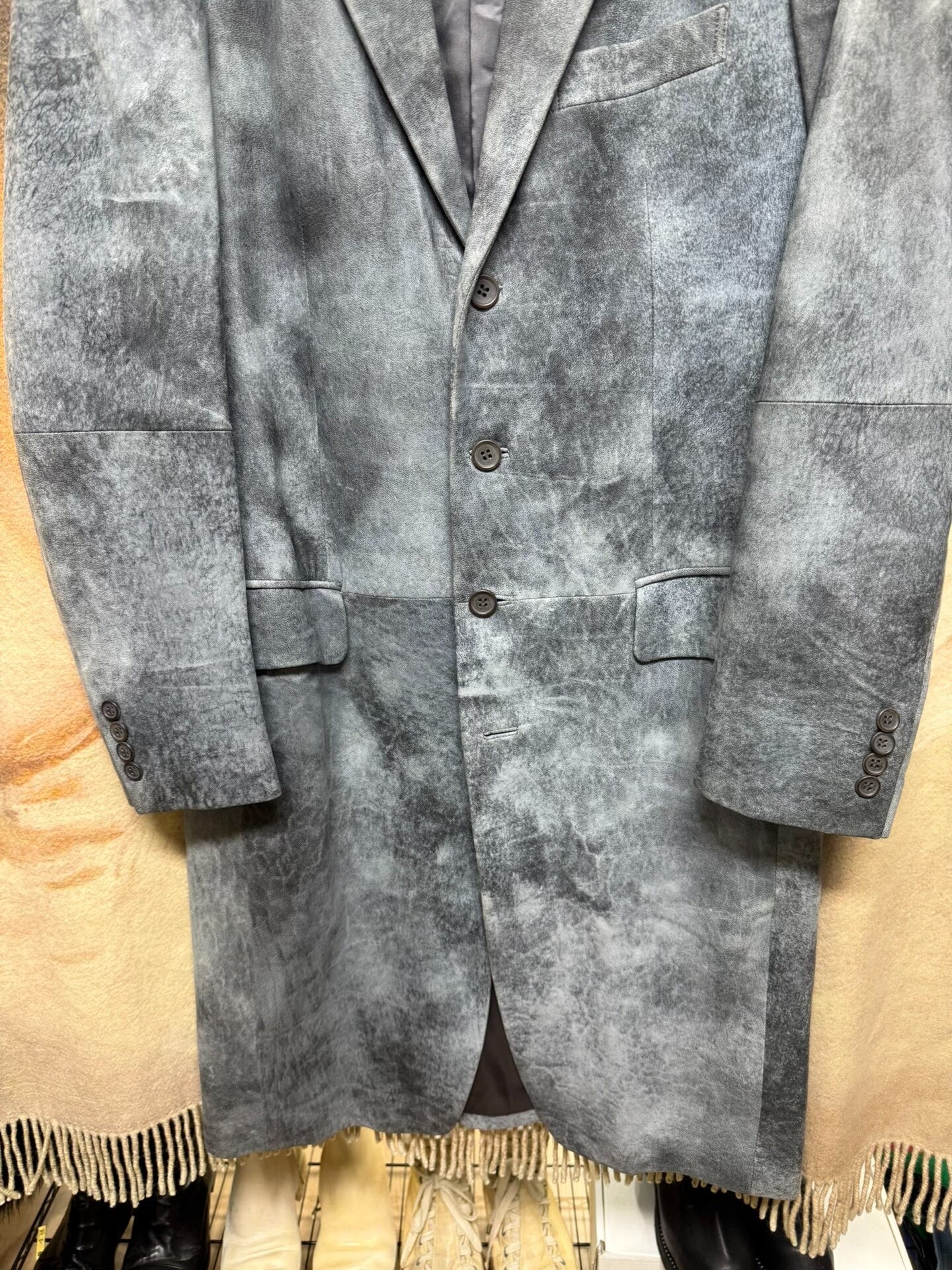 issey miyake men early frost leather coat