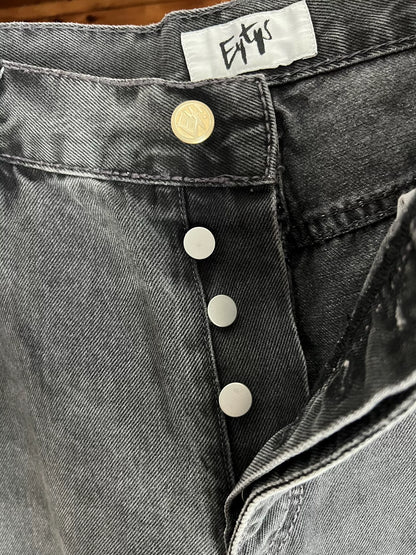 oversized gray-black vintage denim pants