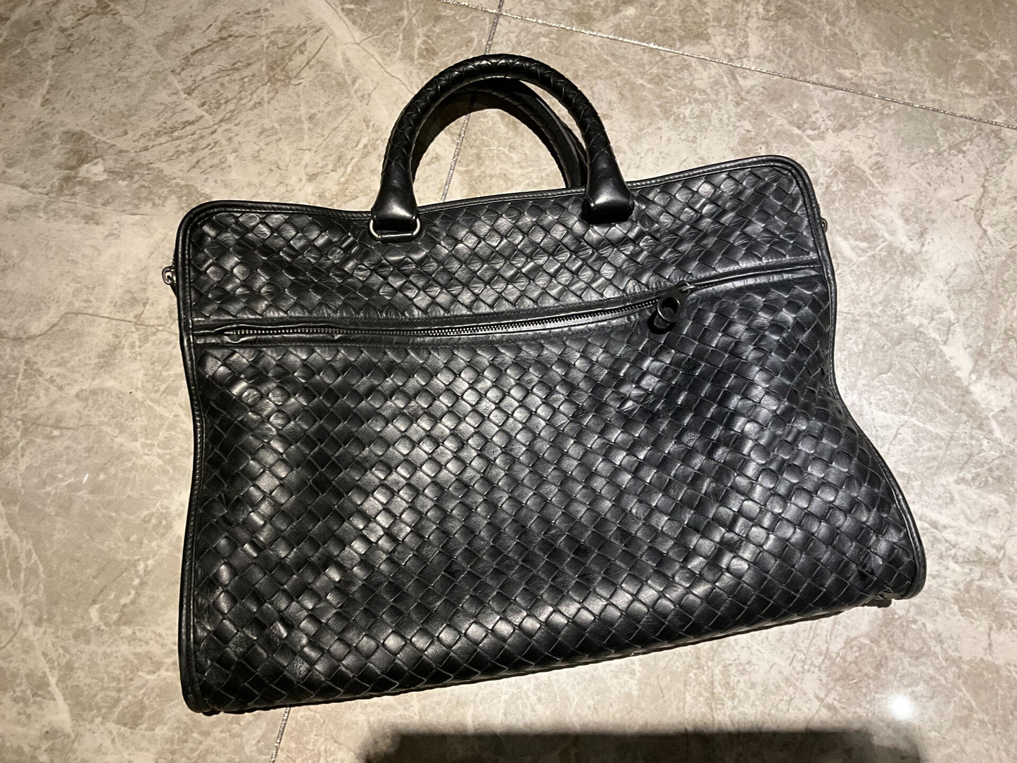 Bottega Veneta Black Laptop Briefcase