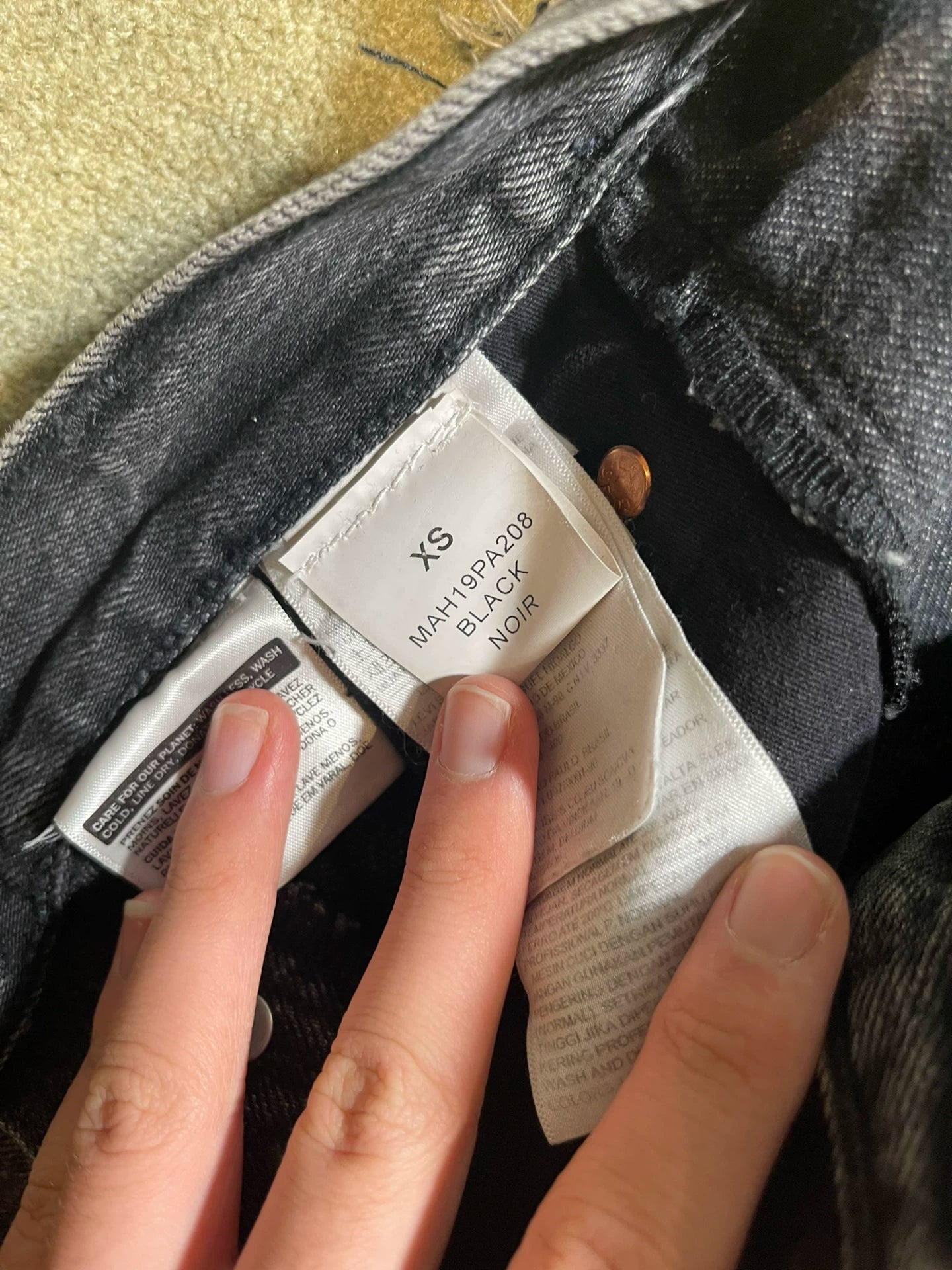 vetements 19 deconstructed tattoo denim pants