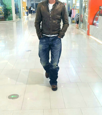 Giorgio Brato Slim Fit Leather Jacket