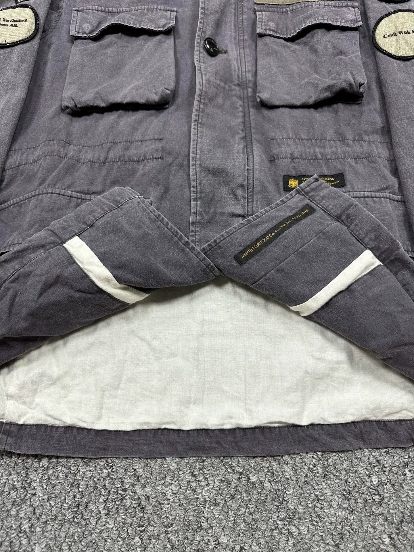 neighborhood 15ss m65 washed hooded jacket