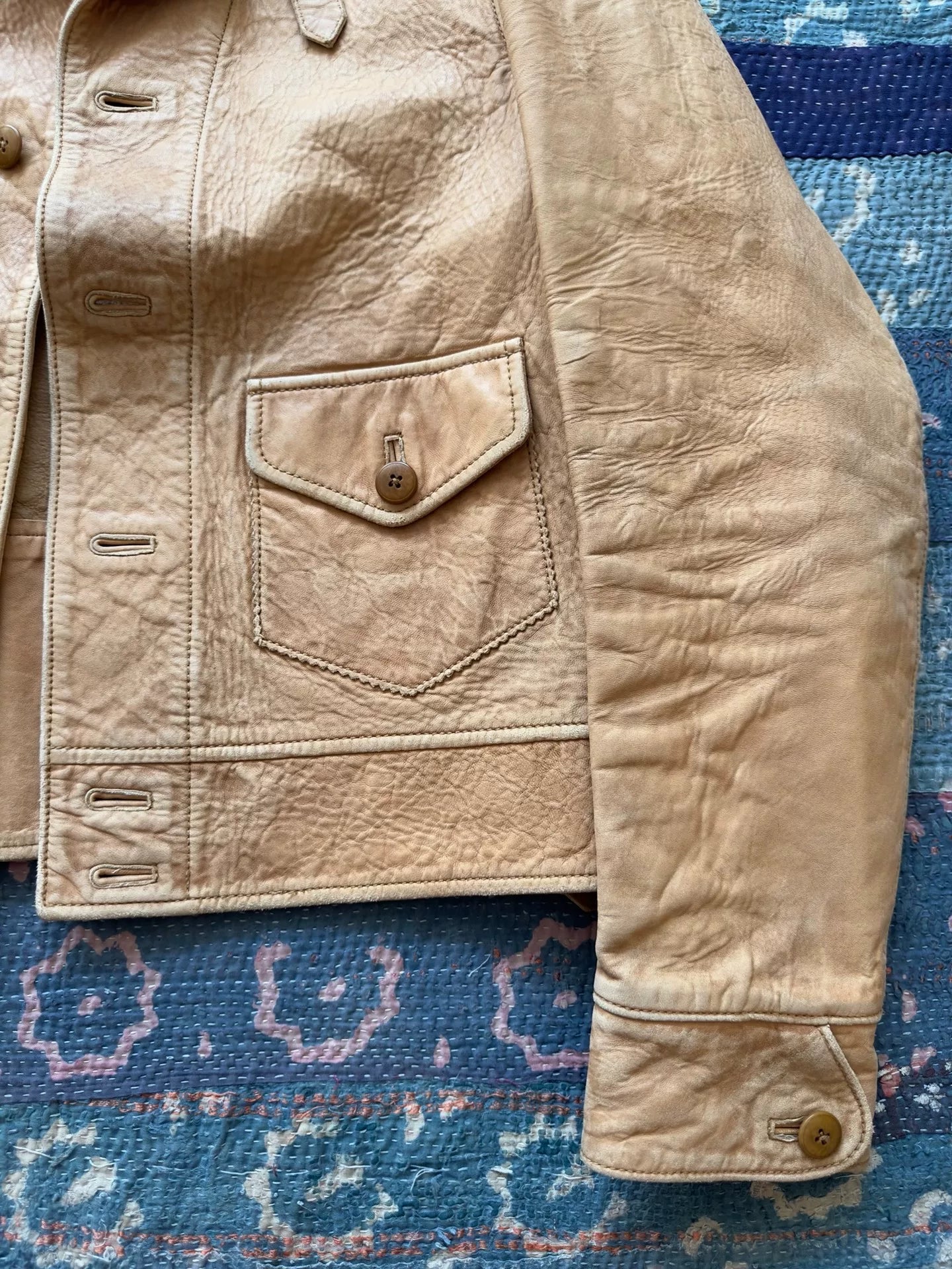 beige leather jacket by polo ralph lauren