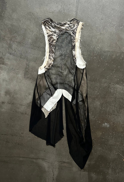 Double-Sided Lace and Leather Vest