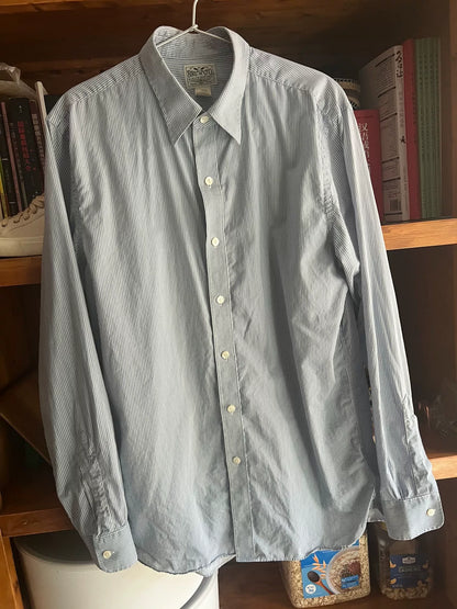 RRL Long Sleeve Striped Shirt in Blue White