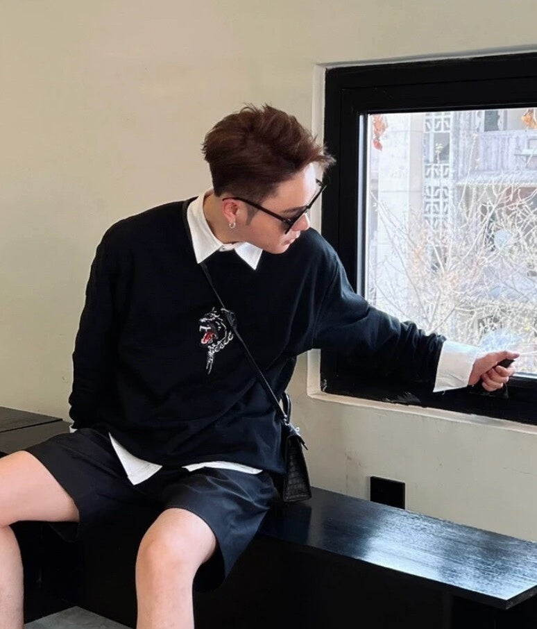 givenchy black logo sweatshirt size m