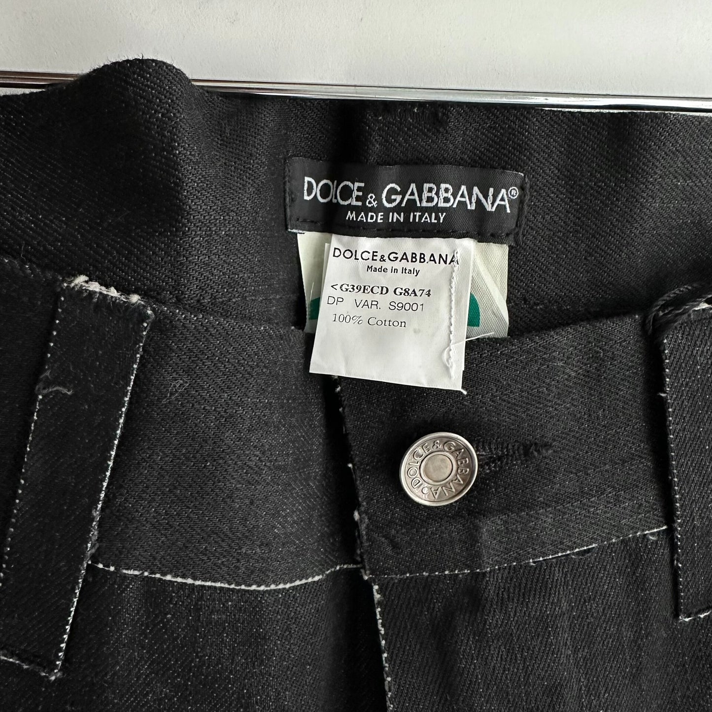 dolce gabbana dg brushed wax denim pants