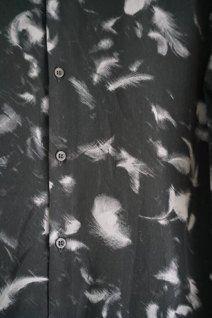 black feather printed shirt by lad musician