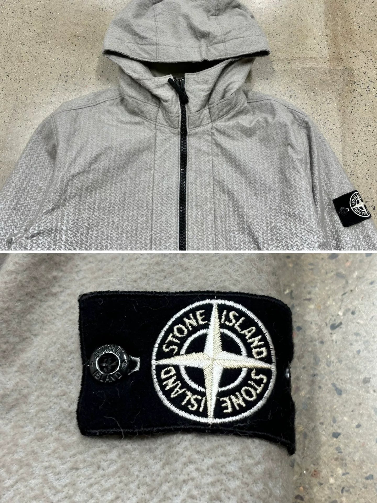 stone island reflective hooded jacket M size