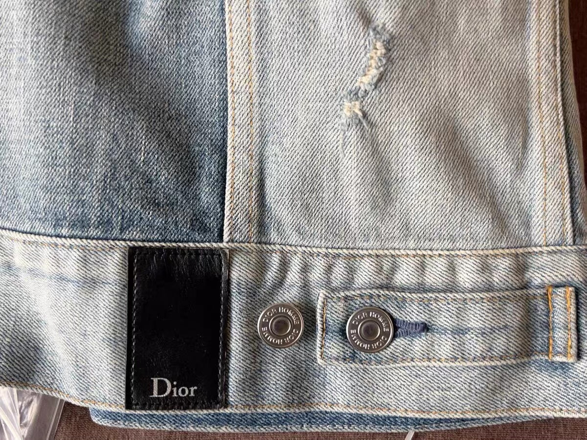 Dior Distressed Slim Denim Jacket