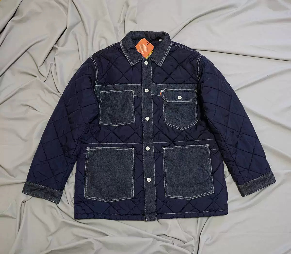reversible quilt chore coat by levi's red