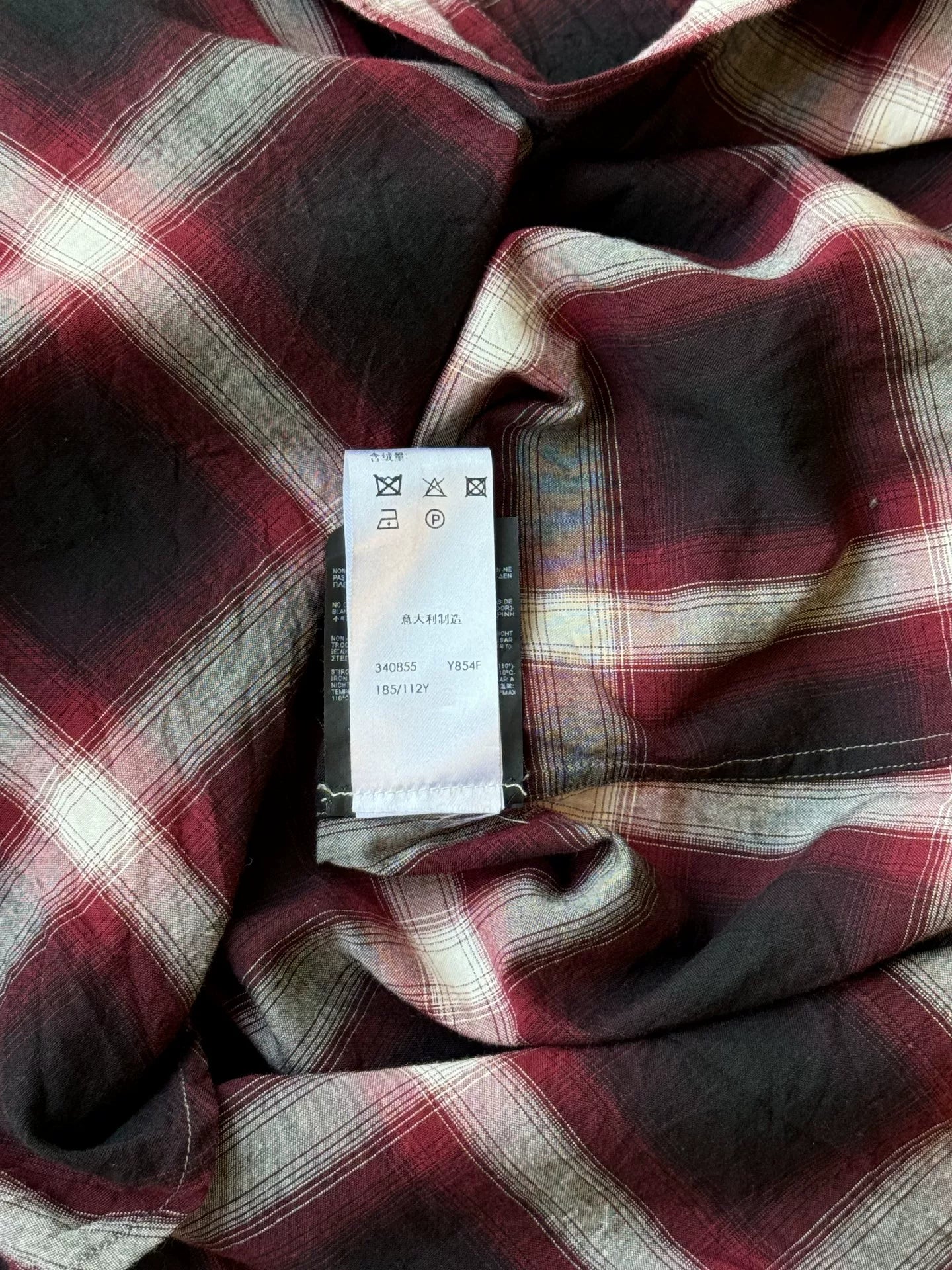 YSL Men's Red Plaid Shirt