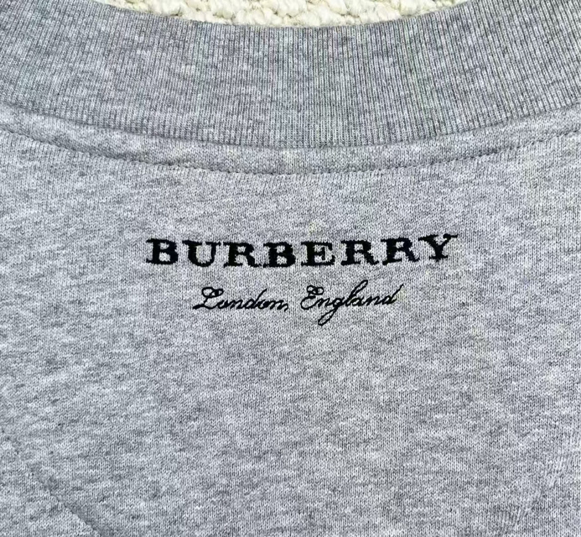 burberry gray stripe logo sweatshirt for women