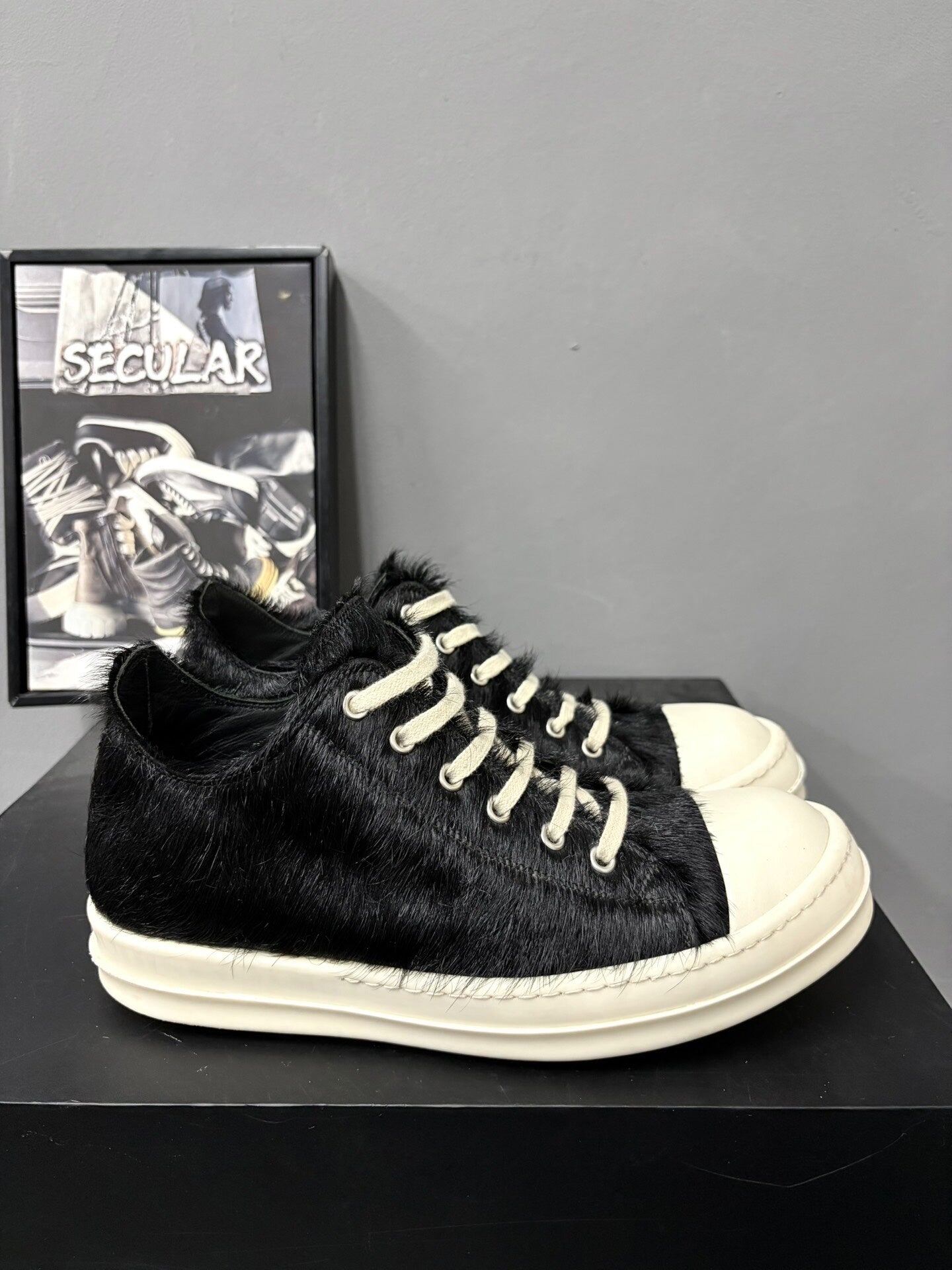 Rick Owens Horsehair High-Top Sneakers