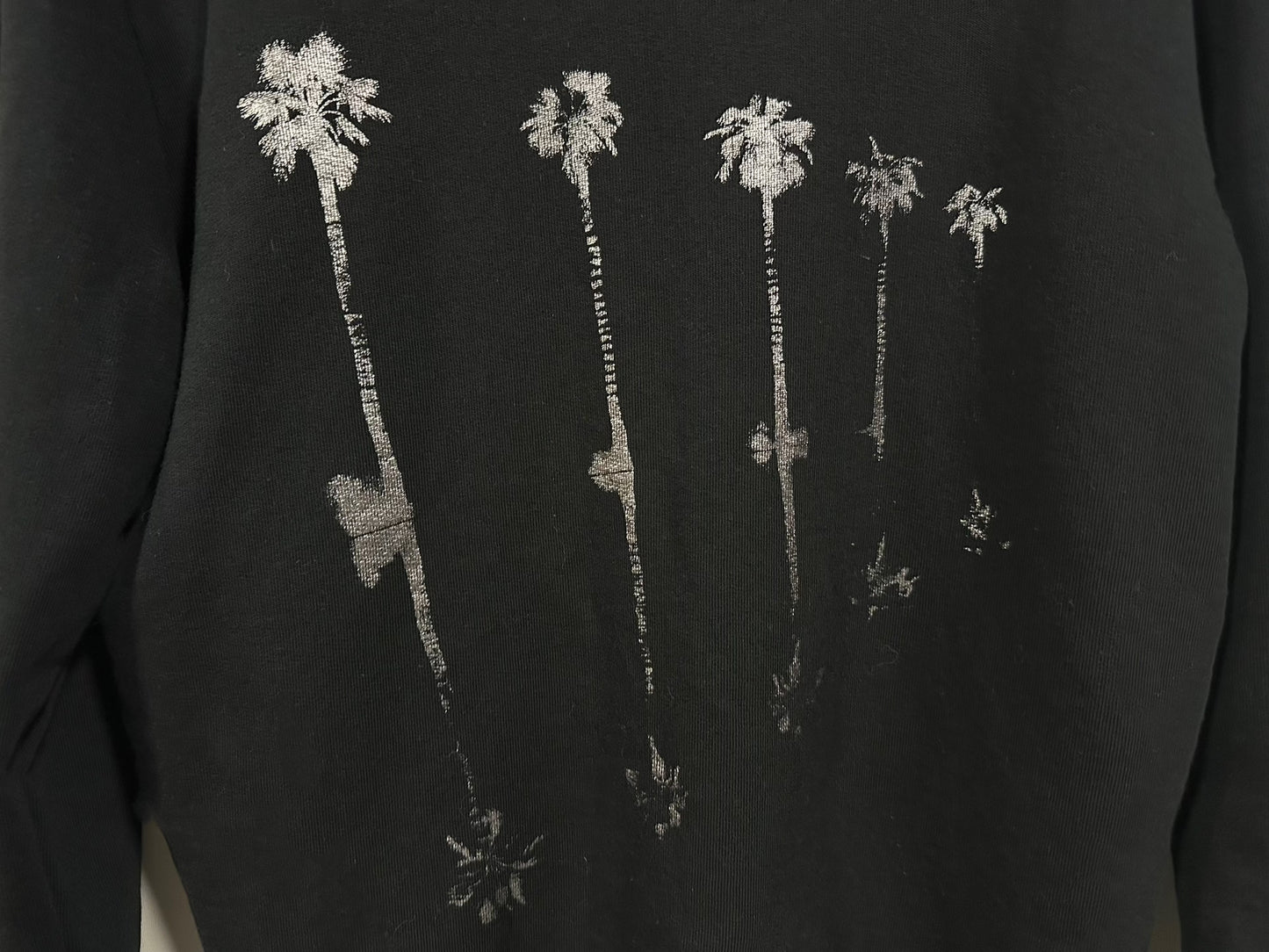 Saint Laurent SS19 Black Palm Print Hoodie