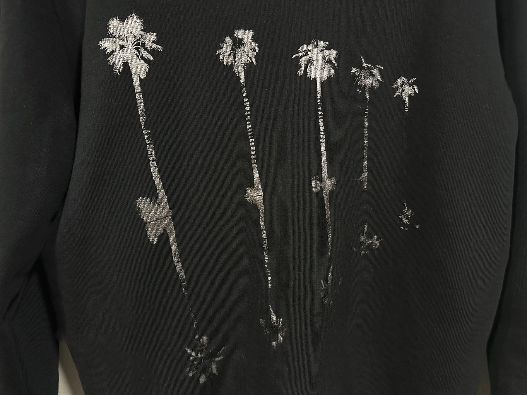 Saint Laurent SS19 Black Palm Print Hoodie
