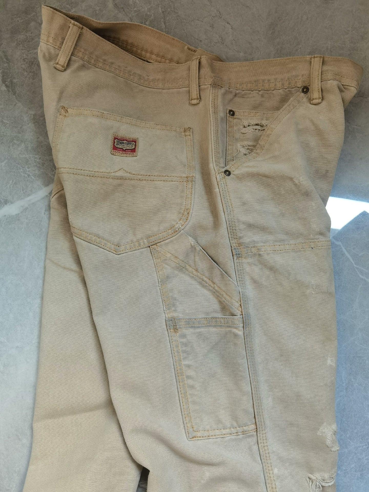 Ralph Lauren Extreme Distressed Work Pants